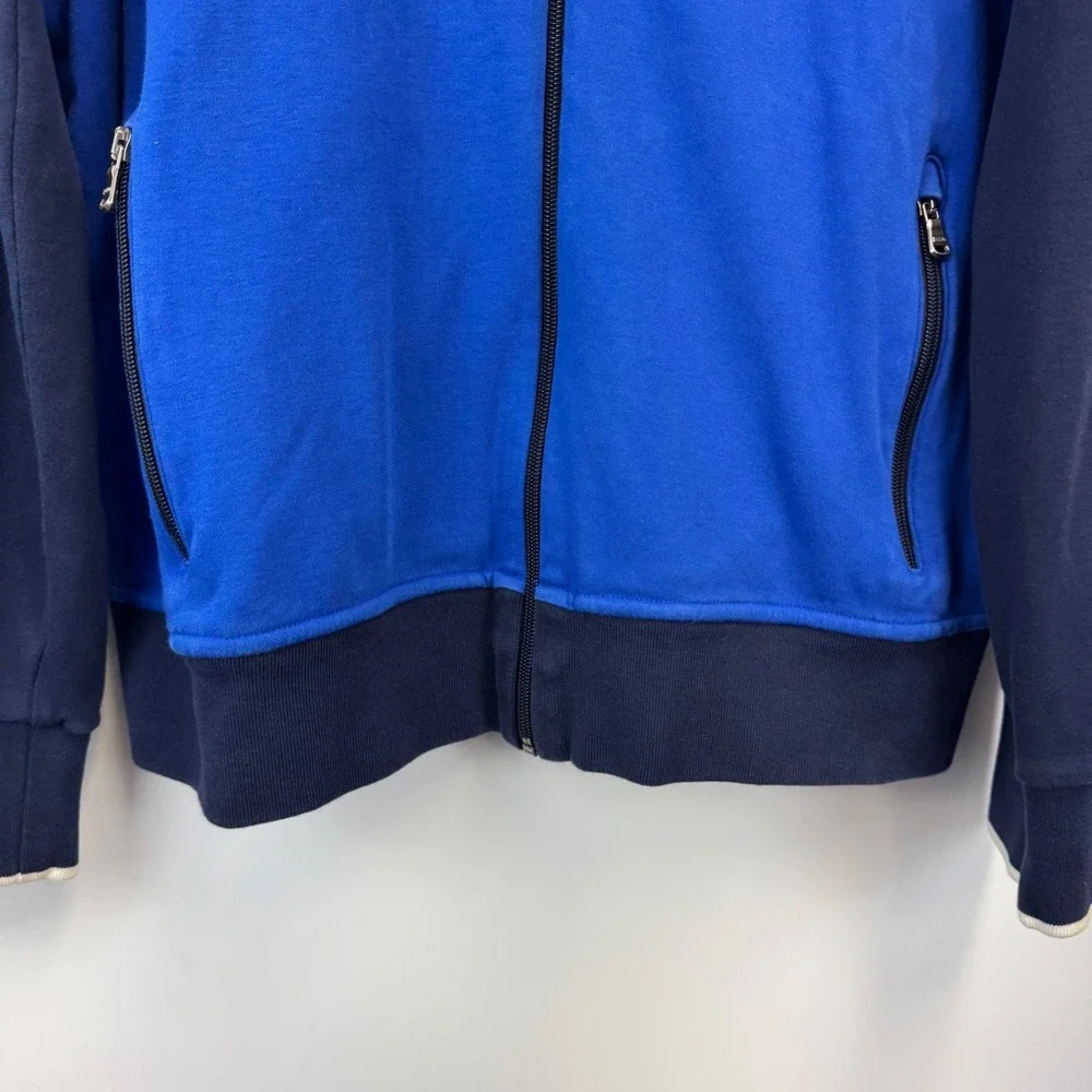 Polo Ralph Lauren Mens Full Zip Track Jacket Navy Blue White Colorblock Large